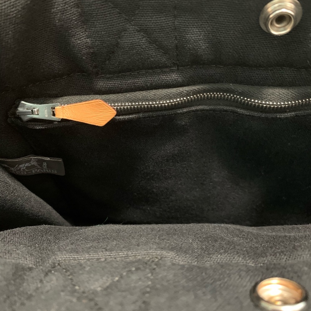 Used Hermes Herline Black Canvas Small Tote Bag - Picture 3 of 6